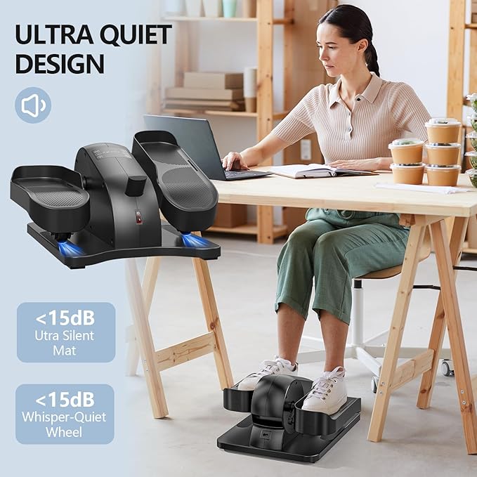 Elipse Leg Exerciser Electric as Seen on TV Under Desk Elliptical with 12 Adjustable Speed Quiet & Portable Peddler Exerciser for Seniors with Remote Control Leg Exerciser While Sitting for Seniors