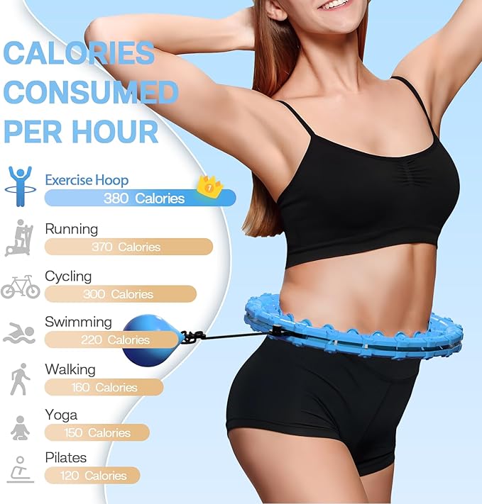 Weighted Infinity Fitness Hoop for Adult Weight Loss 2 in 1 Smart 27 Detachable