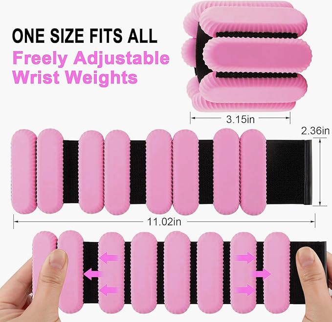 Pilates Wrist & Ankle Weights for Women 2(1Lbs Each),