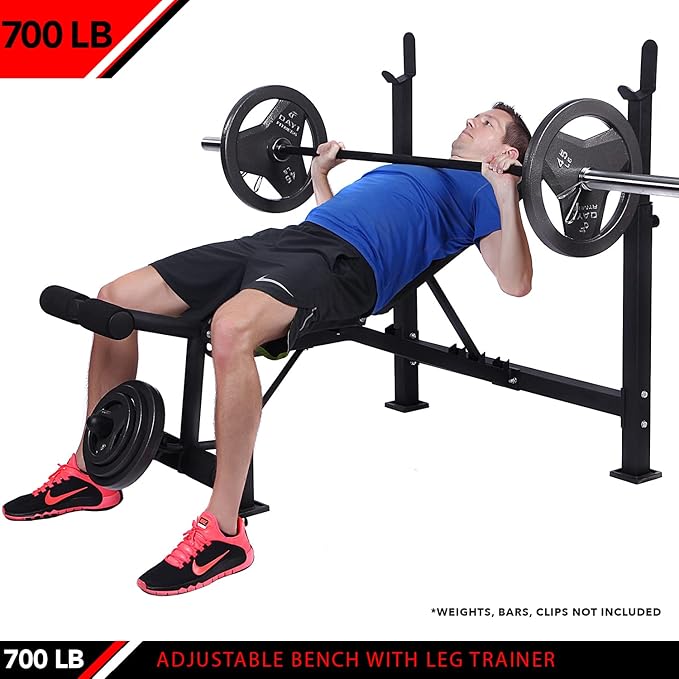 JFIT Olympic Weight Bench with Leg Developer Attachment