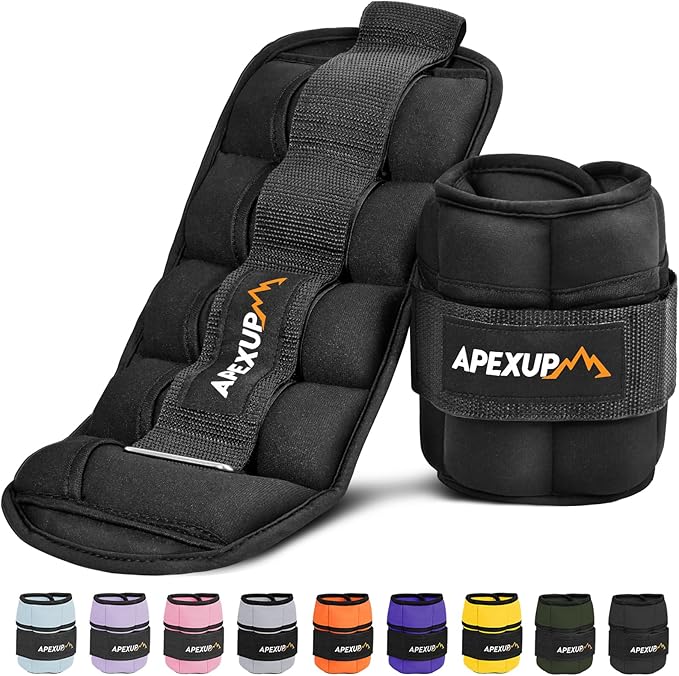 APEXUP 10lbs/Pair Adjustable Ankle Weights for Women and Men