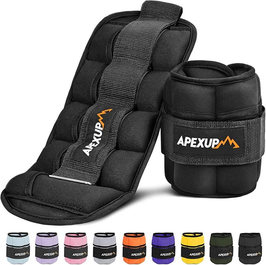 APEXUP 10lbs/Pair Adjustable Ankle Weights for Women and Men