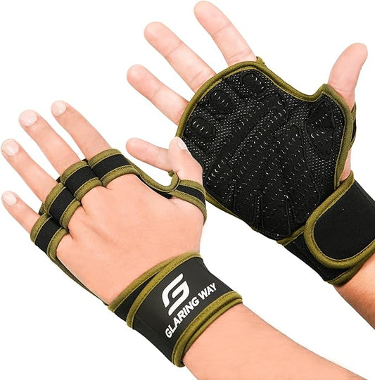 Neoprene Padded Weight Lifting Gloves for Men and Women - Ventilated Wrist Wrap Gloves for Athletes Gym Sessions Cycling Tracking & Sports with Full Palm Protection