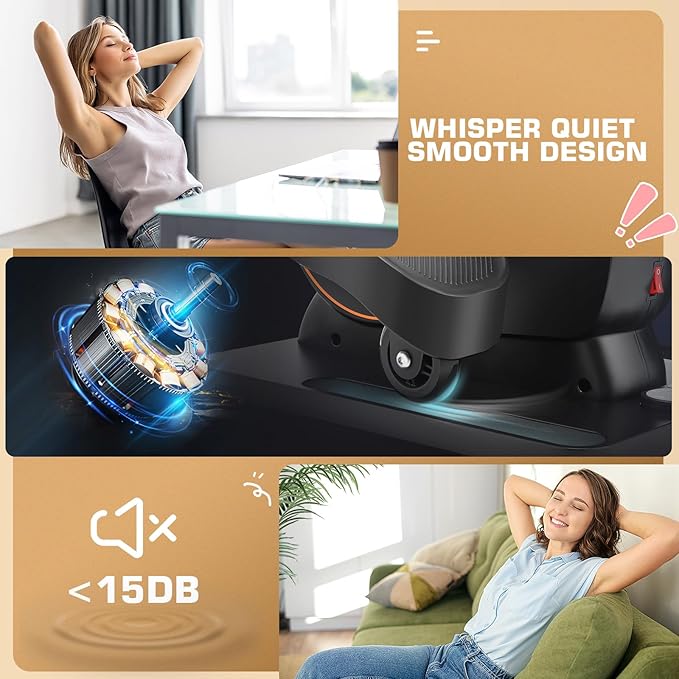 FUNMILY Under Desk Elliptical, Ellipse Leg Exerciser While Sitting for Seniors with Display Monitor, Portable Seated Pedal Exerciser with Remote Control for Home Office Use Fully Assembled