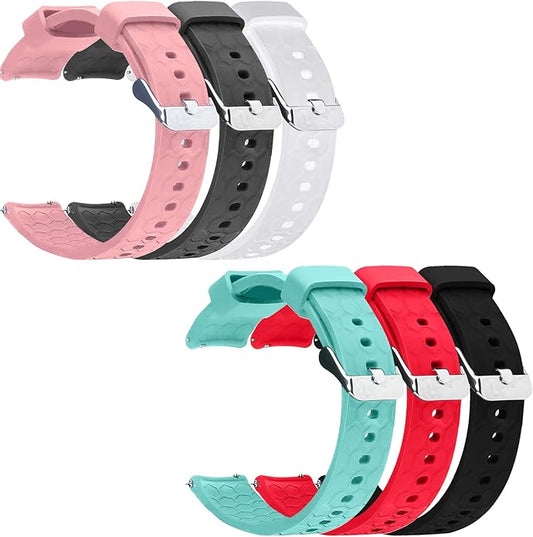 FitTurn 6-Pack Bands Compatible with Orit Fitness Tracker Smart Watch 19MM Replacement Flexible Soft Silicone Quick Release Sport Wristband Strap Accessory Bracelet for Orit Smartwatch 5.5”-8.7”