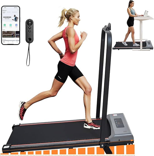 Walking Pad with 7% Incline and APP&Remote Control,300+lb Capacity Under Desk Treadmill 2.5HP Treadmill,10 HIIT Modes Treadmills for Home Office