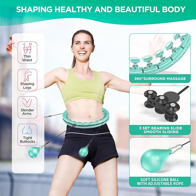 Weighted Exercise Hoop Plus Size 32 Detachable 2 in 1 Abdomen