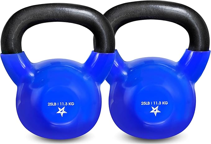 Yes4All 5-65lbs Kettlebells Vinyl Coated Cast Iron