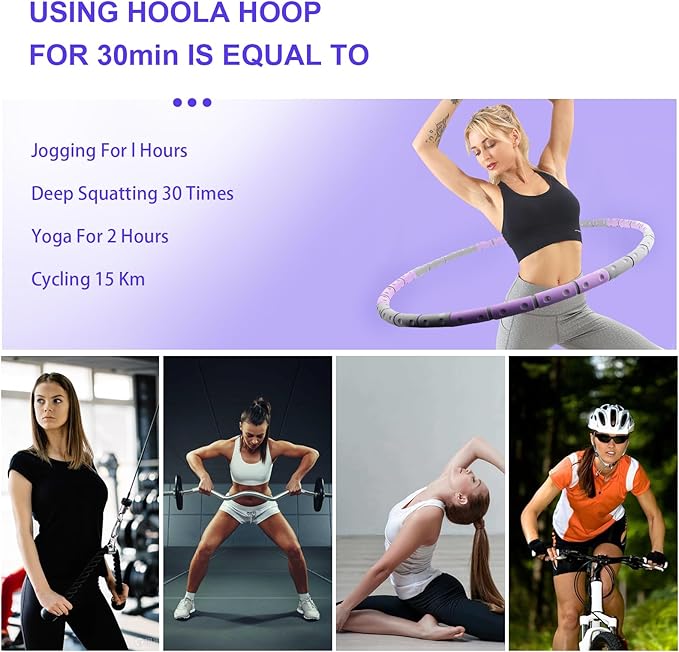 Exercise Weighted Hula Hoop for Adult 8 Sections 2lb Detachable