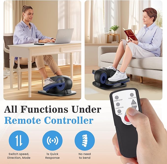 Under Desk Elliptical Machine, Ellipse Exerciser as Seen on TV for Seniors with Remote Control & 12 Adjustable Speeds, Elliptical Machine for Home