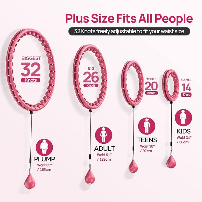 Weighted Exercise Hoop Plus Size 32 Detachable 2 in 1 Abdomen