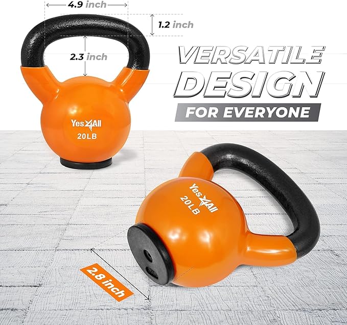 Yes4All Kettlebells Rubber Base (10-65 lbs)