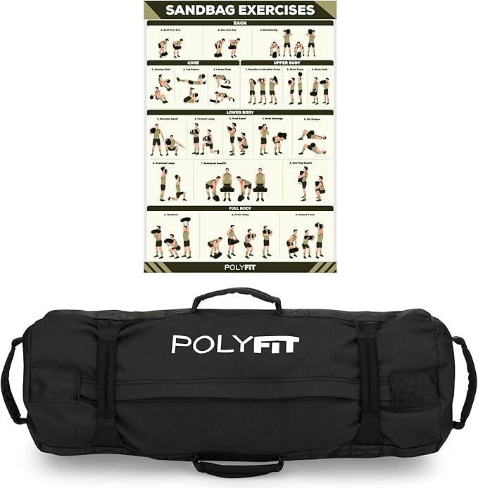 Polyfit Classic Sandbag - Heavy Duty Workout Sandbag 8 Gripping