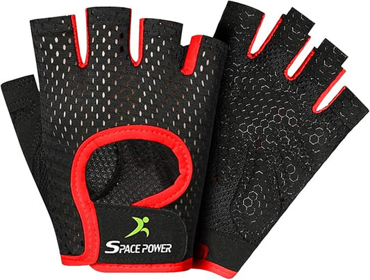 spacepower Workout Gloves - Lightweight Breathable Gym Gloves for Women & Men's Exercise