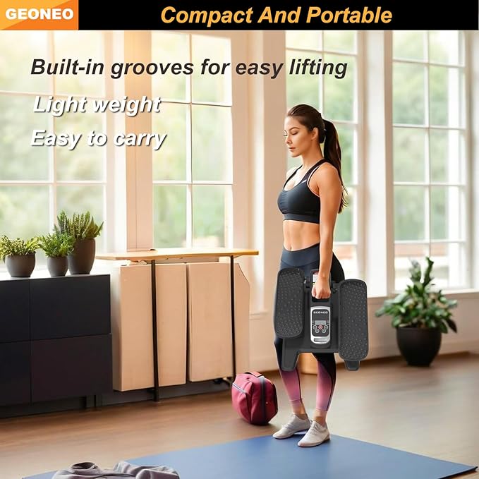 Under Desk Elliptical Machine, Electric Ellipse Leg Exerciser for Senior, Quiet and Compact Electric Seated Pedal Exerciser for Home with Display Monitor, Remote Control and 12 Adjustable Speeds