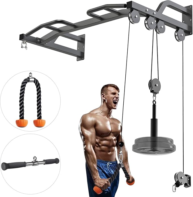Kipika 48" Wall Mounted Multifunction Cable Pulley System Gym 48" Wall