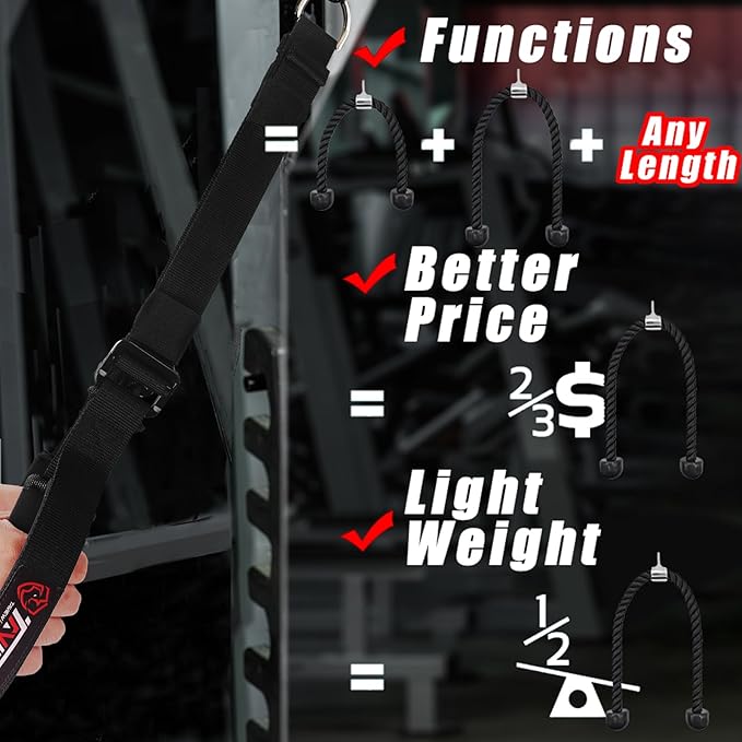 Tricep Rope Cable Attachment (Two Lengths Built in