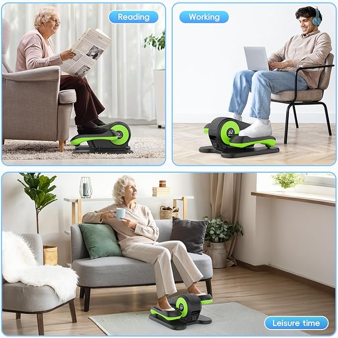 ANCHEER Under Desk Elliptical, Electric Leg Exerciser While Sitting for Seniors, Fully Assembled Motorized Ellipse Leg Exerciser Seated Elliptical Machine with 12 Adjustable Speeds