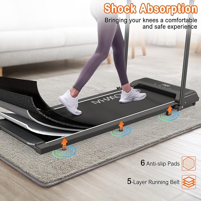 Treadmill with Incline, Walking Pad Foldable Treadmills for Home with 2.5HP, Speed 6.2-7.6MPH Walking Pad with Handle Bar, Remote Control and LED Display