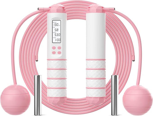 Cordless Weighted Jump Rope with Calorie Counter 9.85ft