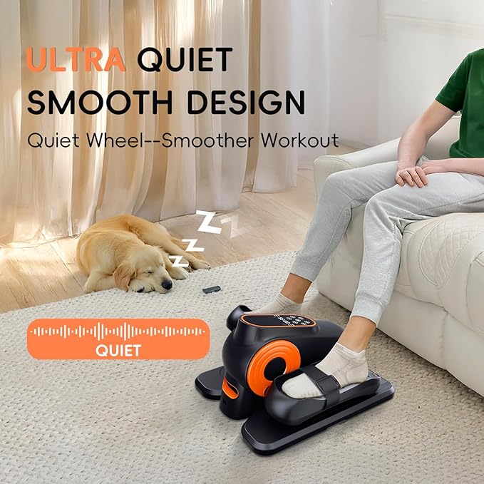 Under Desk Elliptical Machine, Morelax Ellipse Leg Exerciser for Seniors Fully Assembled, Quiet & Portable Electric Seated Pedal Exerciser with Remote Control & 12 Adjustable Speeds