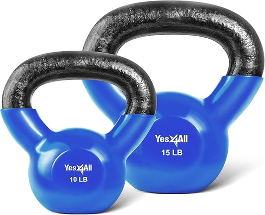 Yes4All Combo Kettlebells Vinyl Coated Weight Sets Great