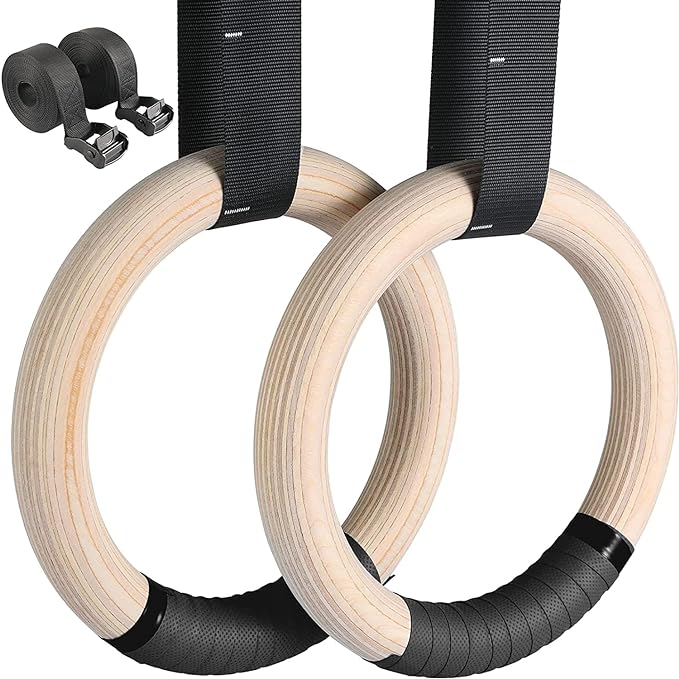 LIFERUN Gymnastics Rings 1100lbs with 16.7ft Long