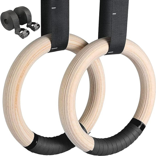 LIFERUN Gymnastics Rings 1100lbs with 16.7ft Long