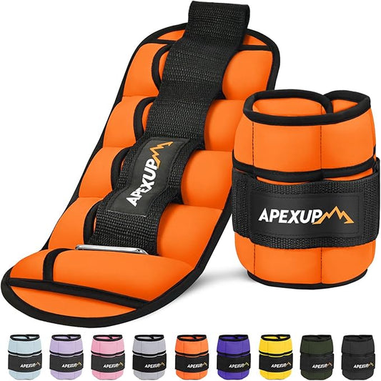 APEXUP 10lbs/Pair Adjustable Ankle Weights for Women and Men
