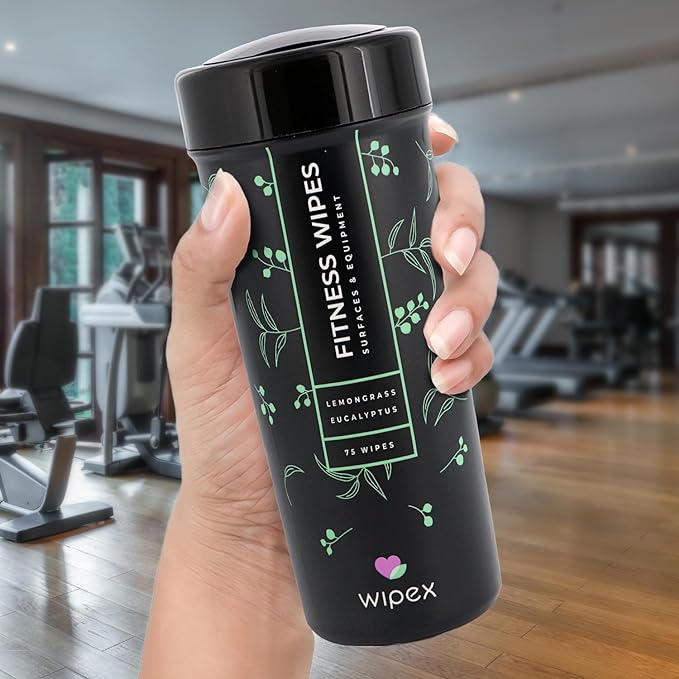 Wipex Natural Wipes for Fitness in Lemongrass & Eucalyptus 75 Count 4)