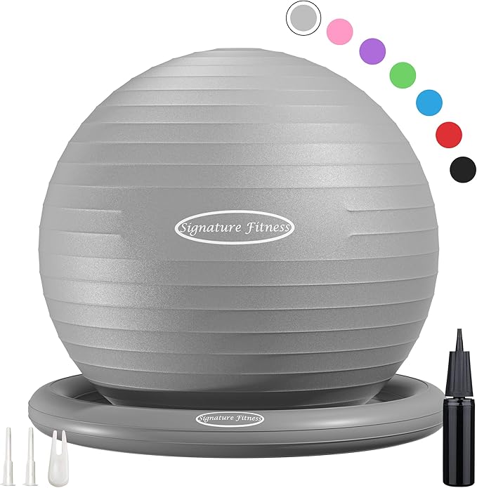 Anti-Burst and Slip Resistant Exercise Ball Yoga Ball 2,000-Pound Capacity,