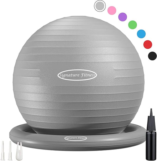 Anti-Burst and Slip Resistant Exercise Ball Yoga Ball 2,000-Pound Capacity,