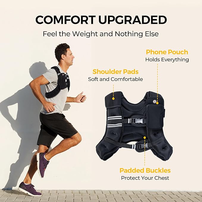 PACEARTH 4lb Black Weight Vests