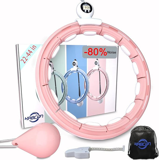 Silent Infinity Weighted Exercise Hoop with Counter Loss,16 Knots 2 in 1,with Weight