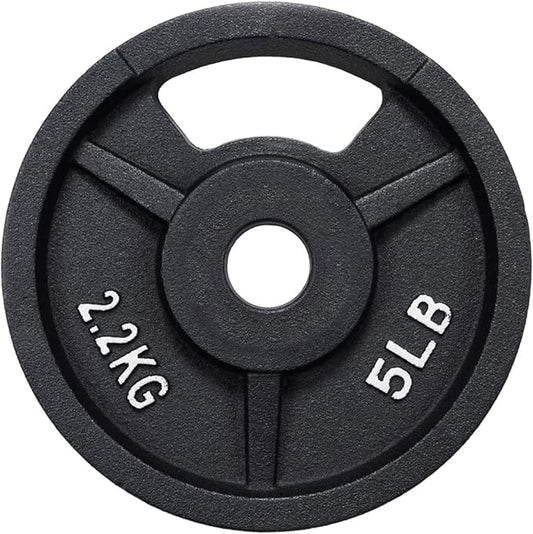 Signature Fitness Cast Iron Plate Weight Plate for Strength Training and Weightlifting, Olympic or Standard