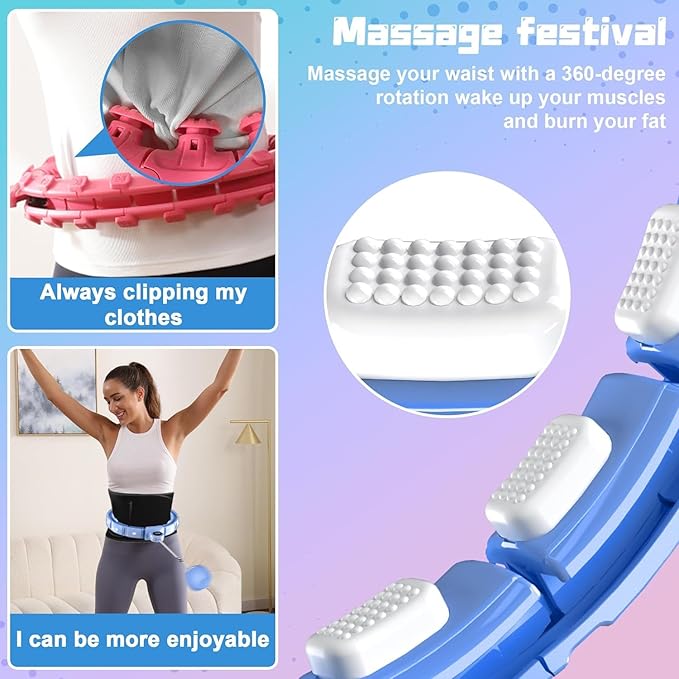 Cozylady Smart Weighted Workout Hoop for Adult Weight Loss 20 Adjustable