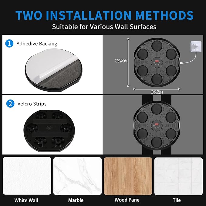 Music Boxing Machine for Adults, 2025 Smart Bluetooth Music Beat Sync Punching Machine with Gloves, 12 Speeds and 12 Modes Colorful Light Beat Resistant Target Boxing Equipment for Home Office Gym Use