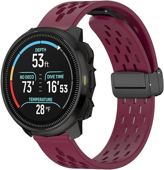 Compatible with SUUNTO OCEAN bands, 20mm, 22mm Quick Release Breathable Soft Silicone Sport Band with Magnetic Butterfly Clousure Replacemet Straps Compatible with SUUNTO OCEAN, RACE, RACE S, VERTICAL, 9 PEAK, 9 PEAK PRO, 5 Peak, 3 Smartwatch