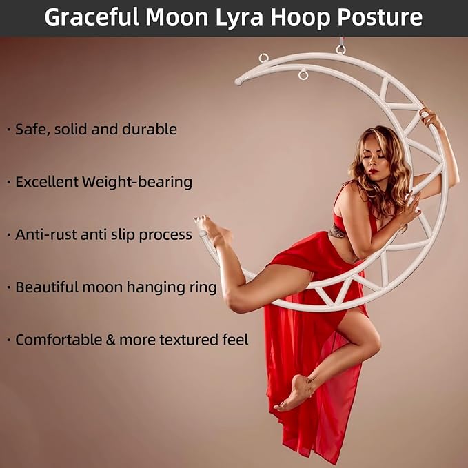 PRIOR FITNESS Aerial Moon Lyra Hoop Set