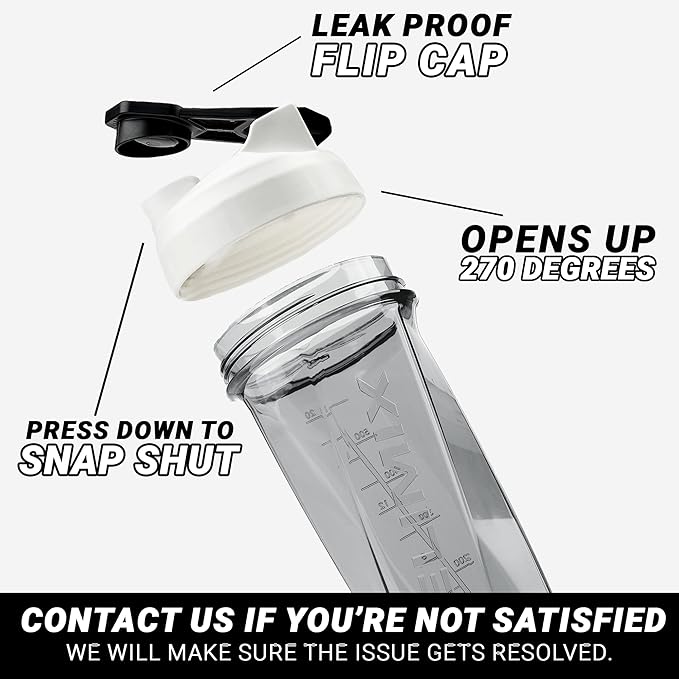HELIMIX 2.0 Vortex Blender Shaker Bottle Holds upto 28oz | No Blending Ball or Whisk | USA Made | Portable Pre Workout Whey Protein Drink Shaker Cup | Mixes Cocktails Smoothies Shakes | Top Rack Safe