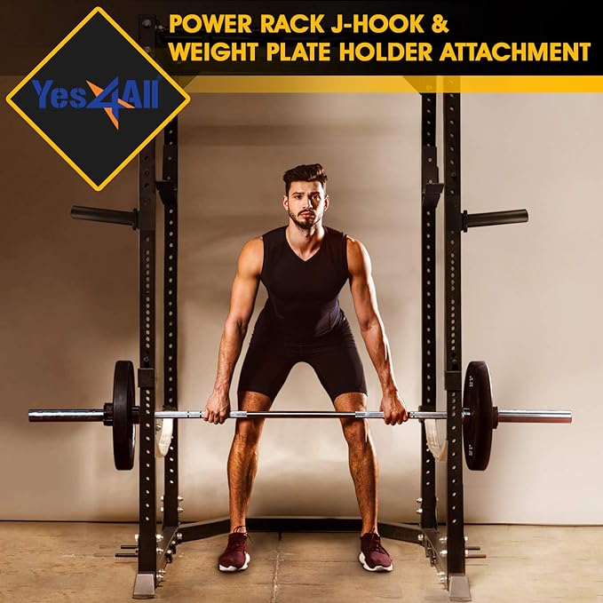 Yes4All Power Rack Accessories J-Hooks 2x2 2x2 and 2x2 /
