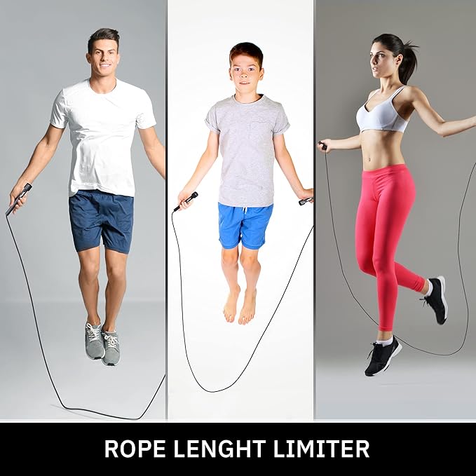 Lightweight Jump Rope for Fitness and Exercise, Adjustable Jump Ropes with Plastic Handles, Cardio and Endurance Training, Jumping Rope for Workout