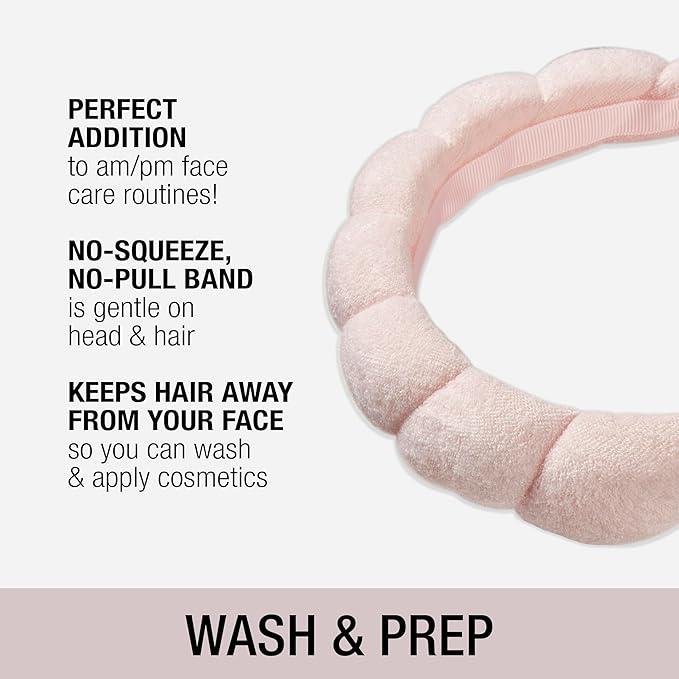 Conair Spa Makeup and Face Washing Headband - Bubble Design - Pink