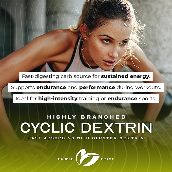 Muscle Feast Highly Branched Cyclic Dextrin Premium Pre-Workout or Post-Workout Supplement, Unflavored, 5lbs