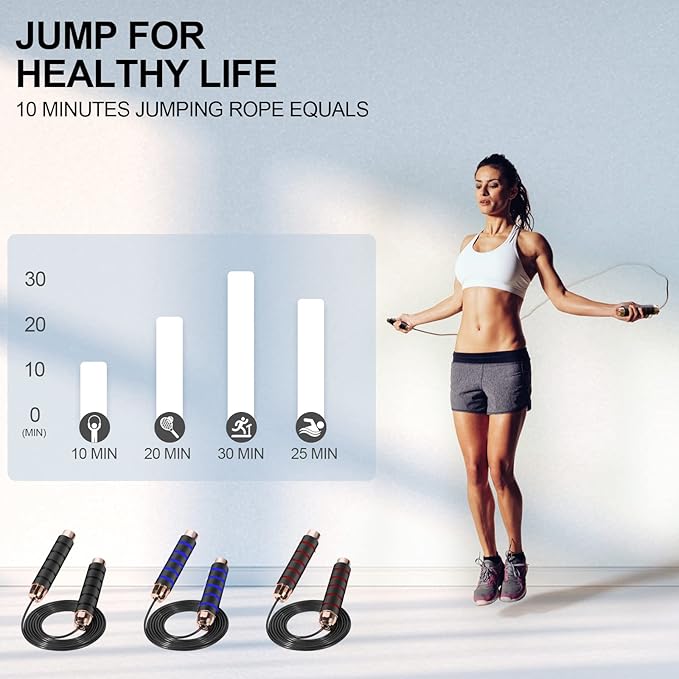 FITMYFAVO Jump Rope Cotton Adjustable Skipping Weighted jumprope