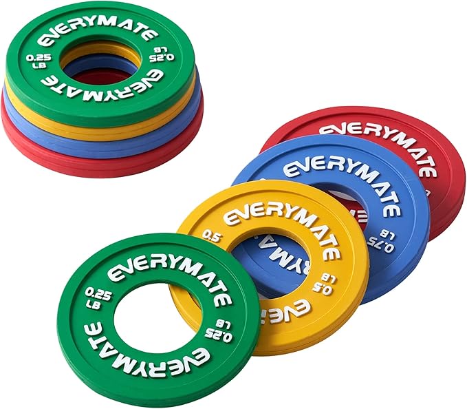 Rubber Fractional Weight Plates Set of 8 Micro 0.25LB 0.5LB 0.5LB 0.75LB 0.75LB 1 1 LB