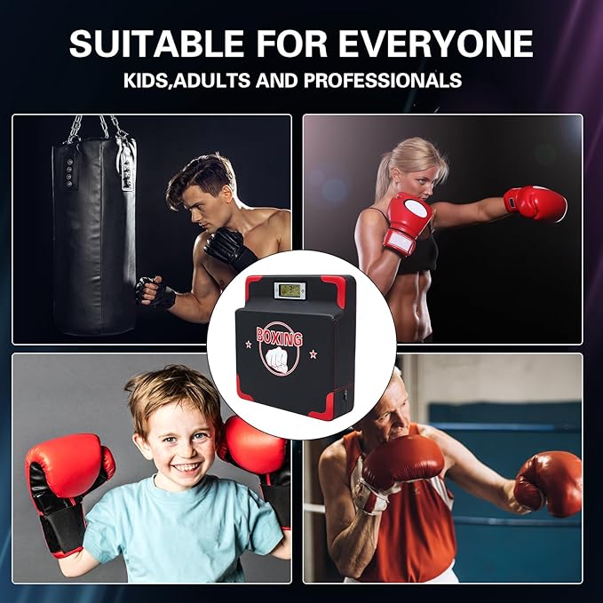 Hoteam Boxing Strength Tester Punch Force Sensor Adjustable Height Boxing Training Equipment Wall Mounted Boxing Boxer Boxing Machine Wall Punch Pad Boxing Punching Bag Machine for Adult Kid (Stylish)