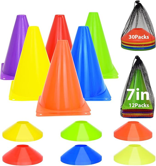 Soccer Cones Set 84/42Pcs 7"/9" 7"/9" Cones