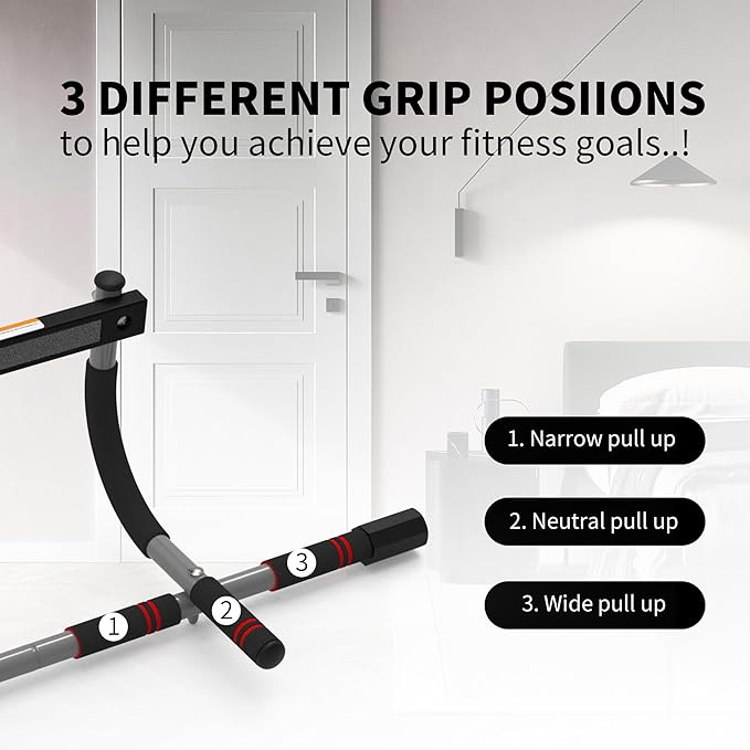 leikefitness Pull-Up Bar For Door Frame Adjustable Portable (AB7000)
