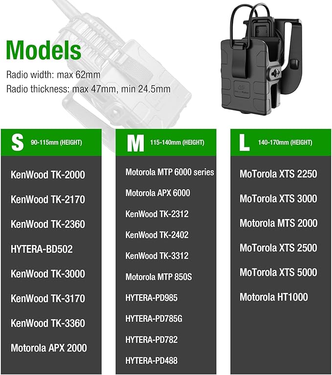 Gun & Flower Universal Tactical Radio Holster 1 Pack